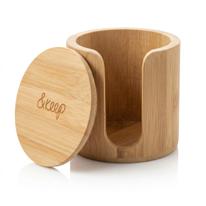 &Keep Bamboo Storage Box for Make-Up Pads