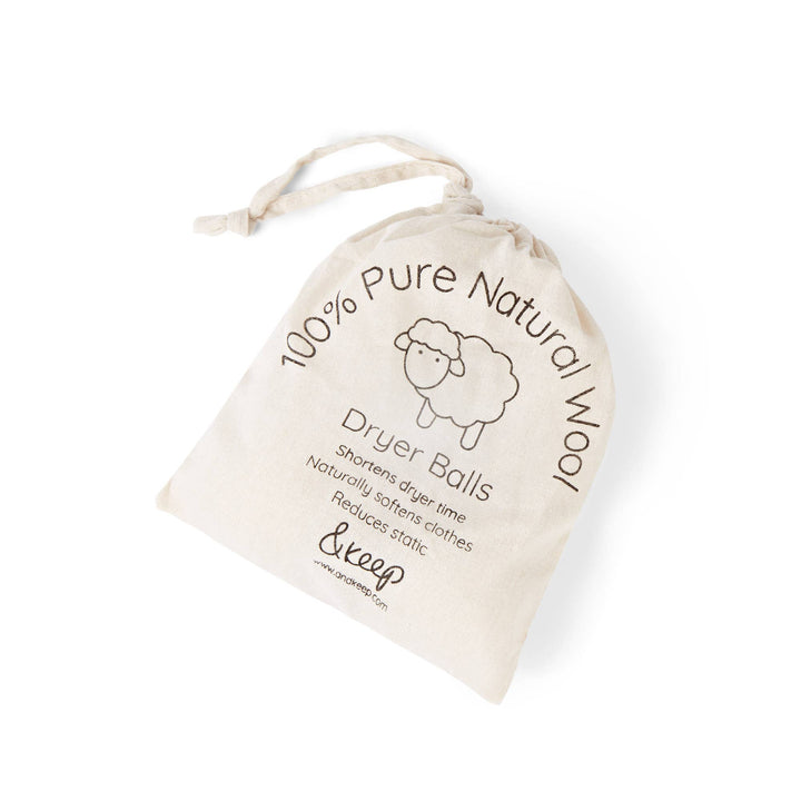 Sheep Wool Dryer Balls - Set of 3 & Storage Bag