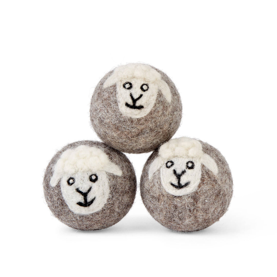Sheep Wool Dryer Balls - Set of 3 & Storage Bag