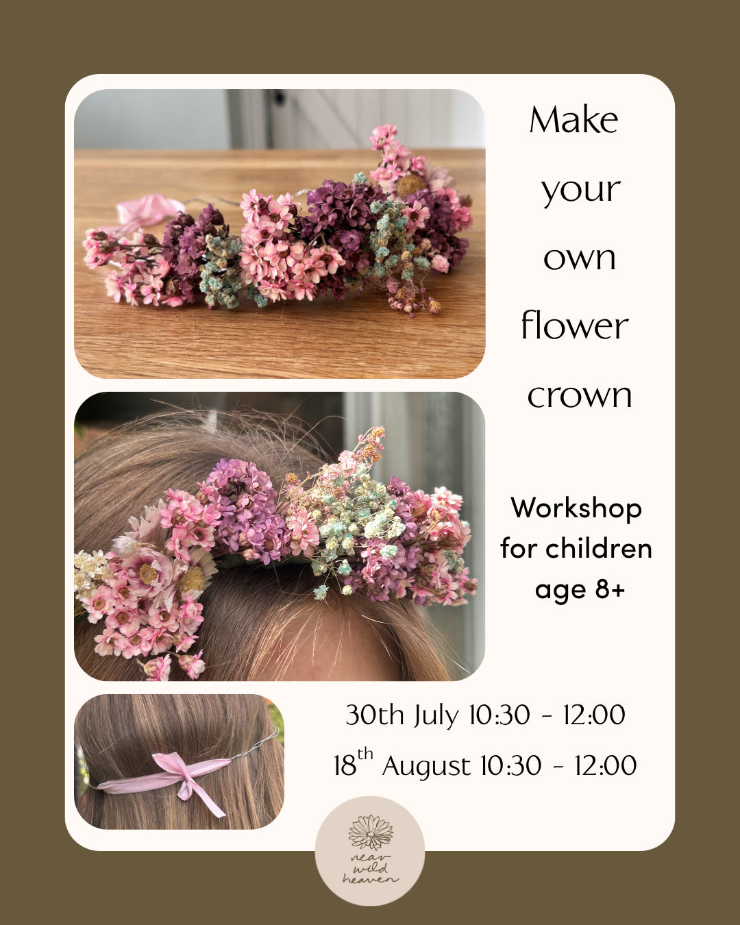 Dried flower crown workshop 18th August
