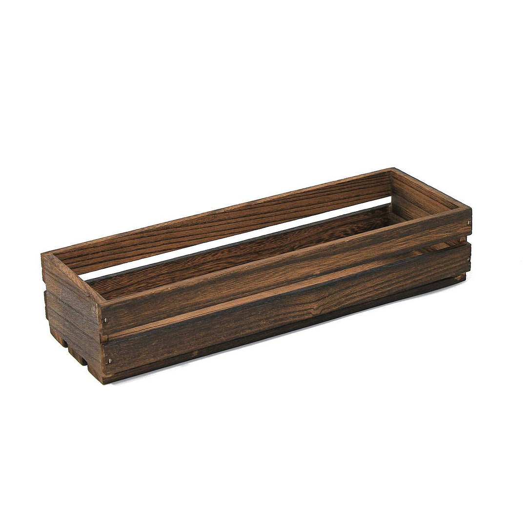 Dark Wooden Crate - Display Riser - Wooden Hamper 34 x 12cm