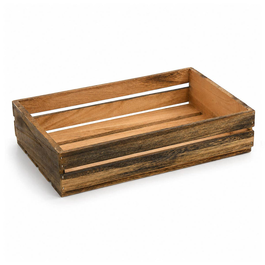 Dark Wooden Crate - Display Riser - Wooden Hamper 35 x 23cm