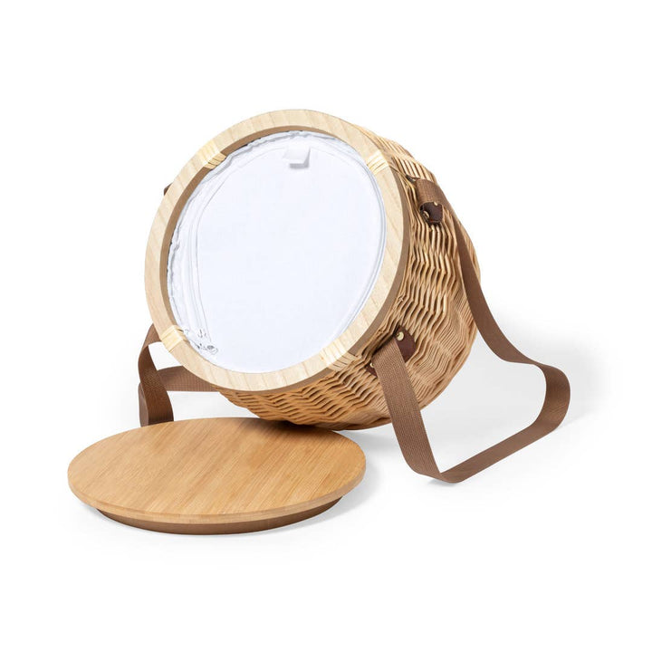Retro wicker picnic cooler basket