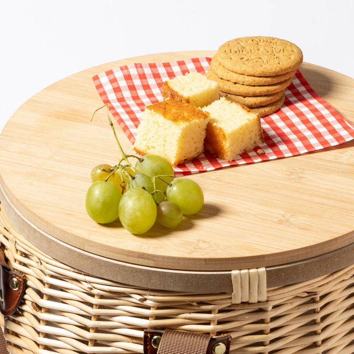 Retro wicker picnic cooler basket
