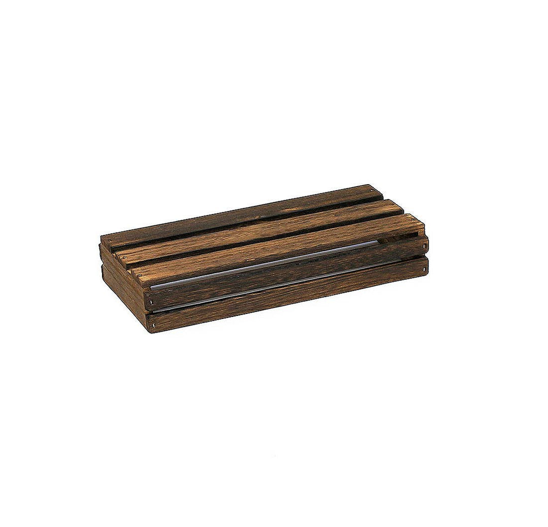 Dark Wooden Crate - Display Riser - Wooden Hamper 34 x 12cm